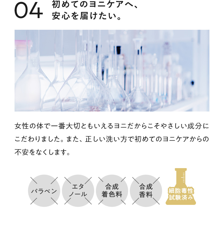 初めてのヨニケアへ、安心を届けたい